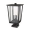 Z-Lite Seoul 3 Light Outdoor Pier Mounted Fixture, Oil Rubbed Bronze & Clear 571PHXLS-SQPM-ORB - alternate 3